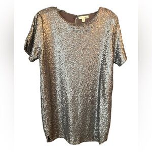 NWT A.Gain Sequin Cap Sleeve Dress Size L